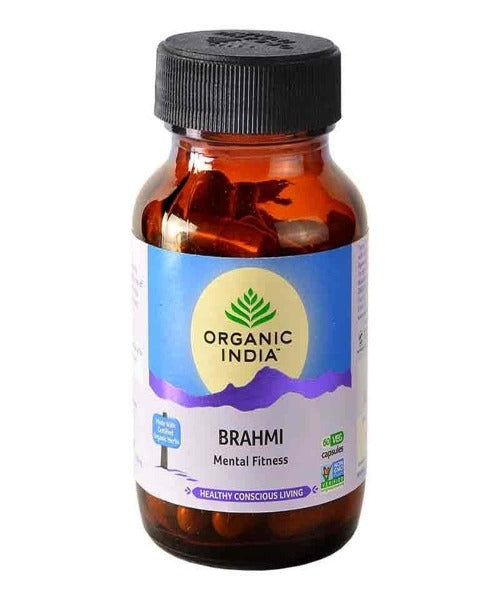 Organic India Brahmi / Gotu Kola Capsules | Certified Organic Brain Tonic for Memory & Focus