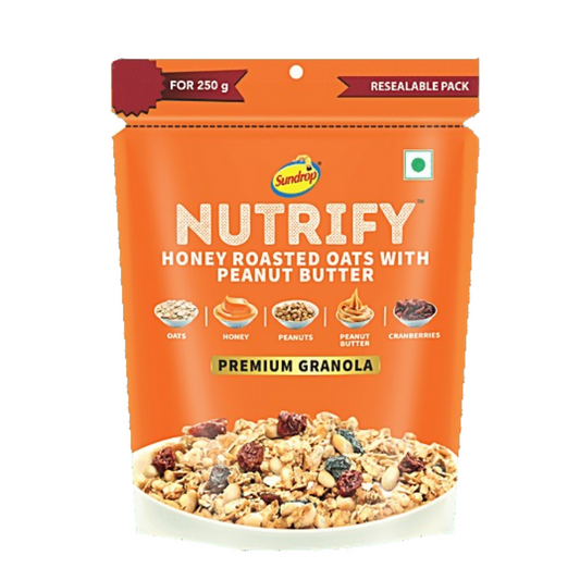 Sundrop Nutrify Honey Roasted Oats - With Peanut Butter, Granola