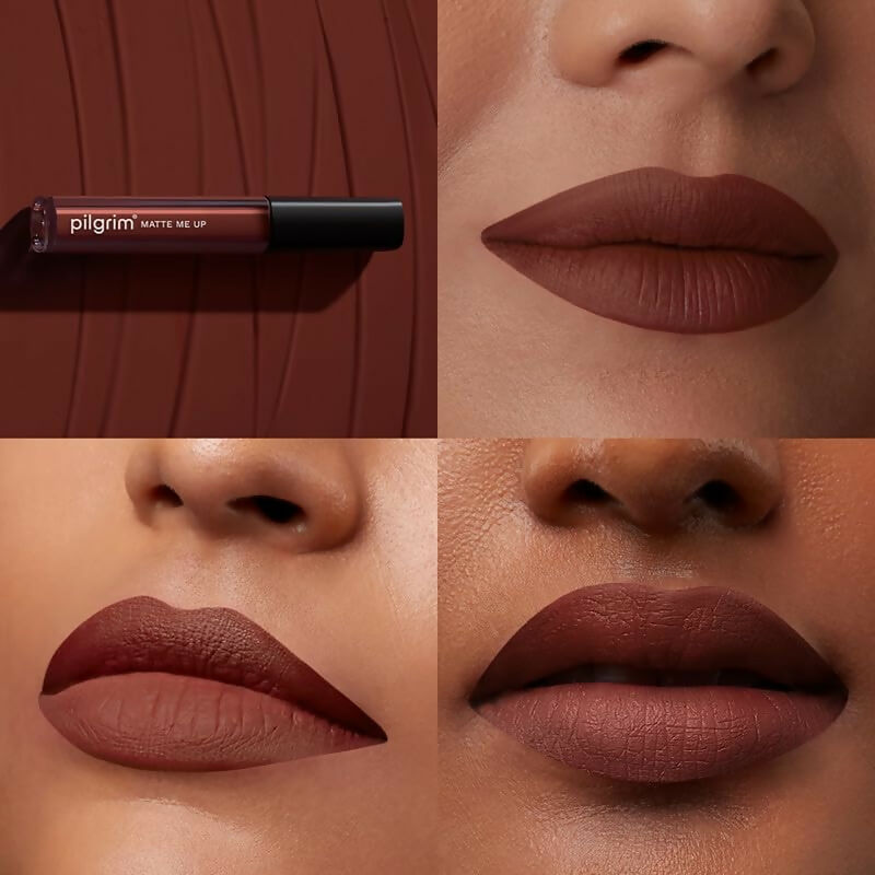 Pilgrim Liquid Matte Lipstick with Hyaluronic Acid - Bossy Brown - Grab2buy
