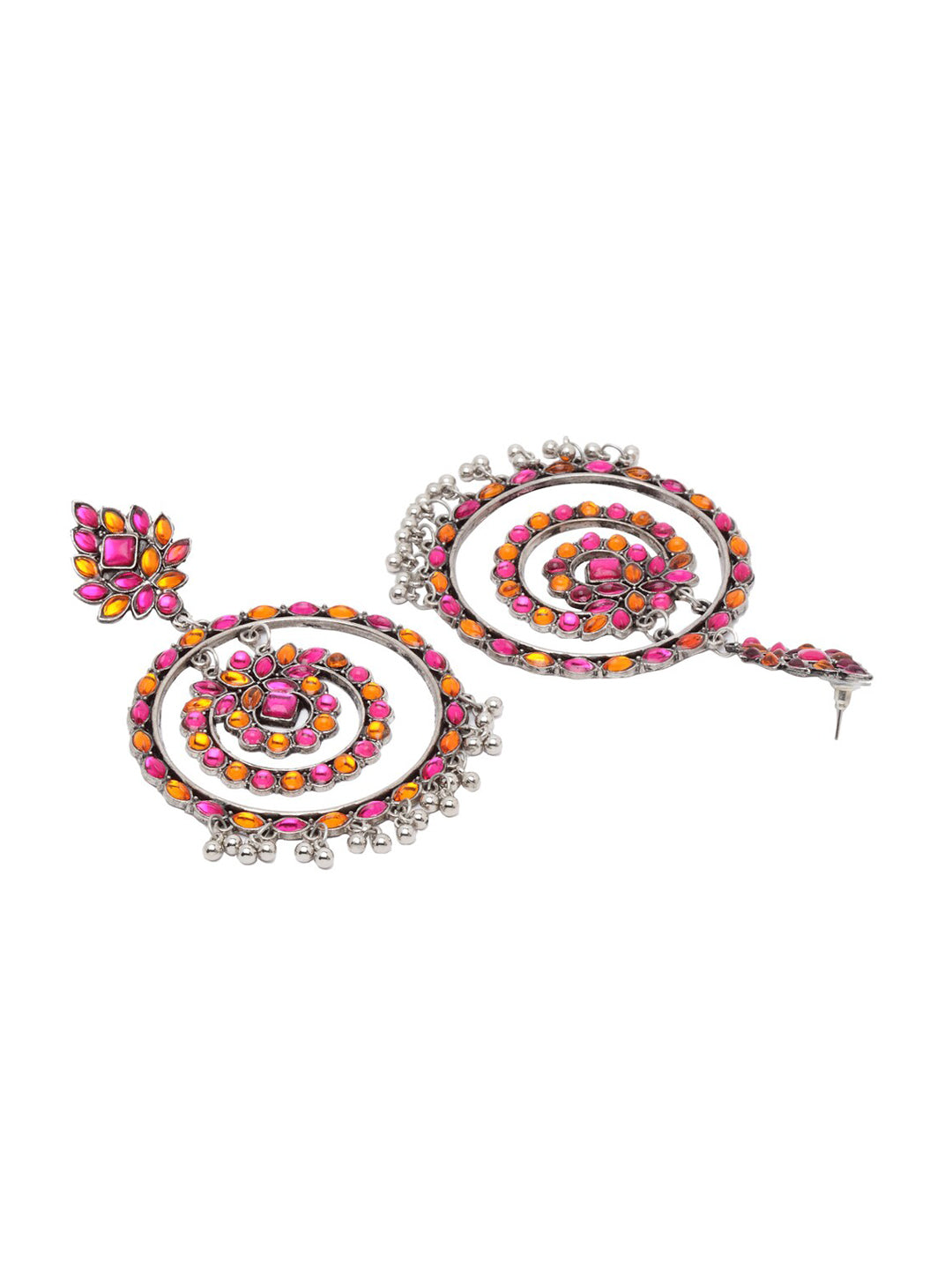 Shining Diva Multicoloured Oxidised Contemporary Drop Earrings - Grab2buy