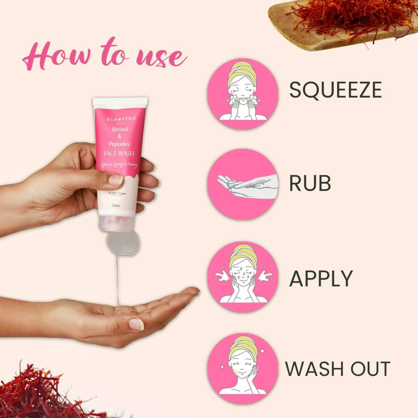 Glamveda Retinol & Peptide Anti Ageing Face Wash - Grab2buy