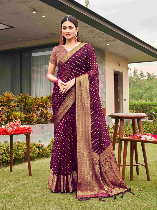 Tikhi Imli Embellished Zari Art Silk Grab2Buy