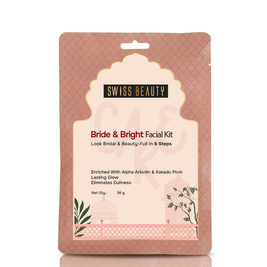 Swiss Beauty Care Bride & Bright Facial Kit With Alpha Arbutin ,Kakadu Plum 6 Steps For Bridal Glow
