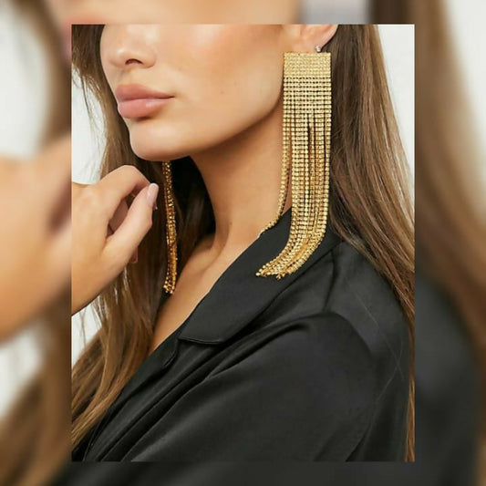 Golden Zircon Dangler Party Earring By House of Ree