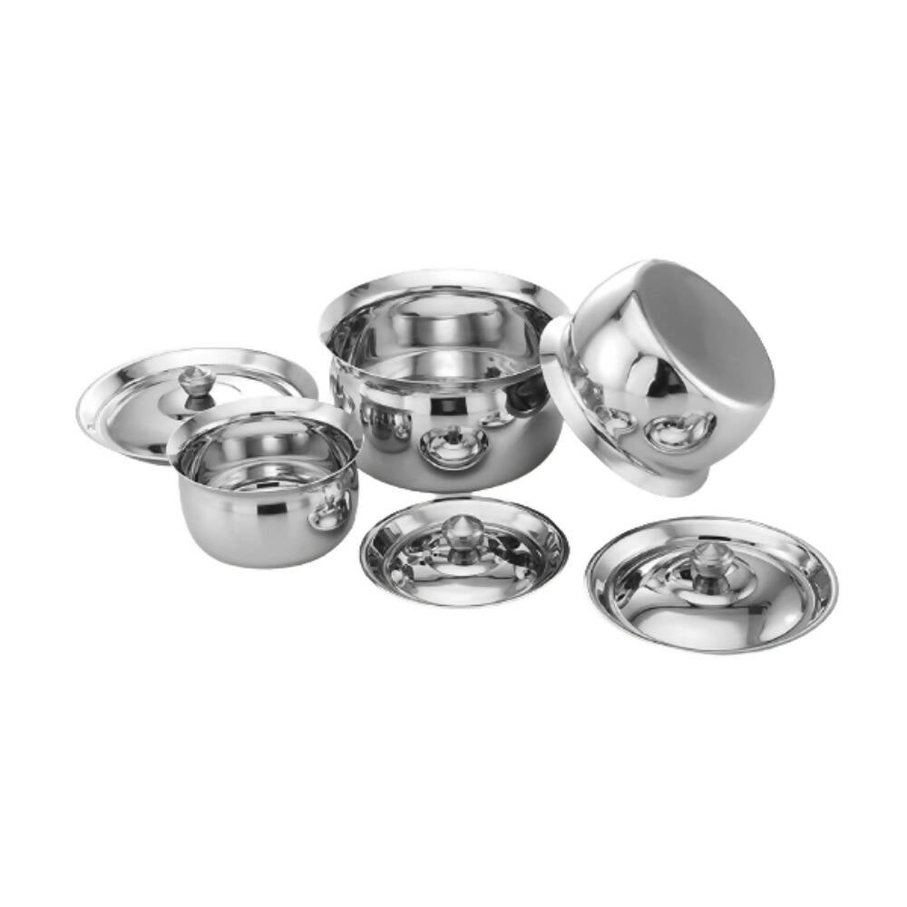 Expresso Stainless Steel Heavy Gauge Induction Friendly Kitchen Serving Set - Grab2buy