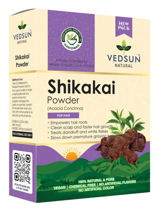 Vedsun Naturals Shikakai Powder Organic and Pure For Hair Growth Grab2Buy Vedsun Grab2Buy