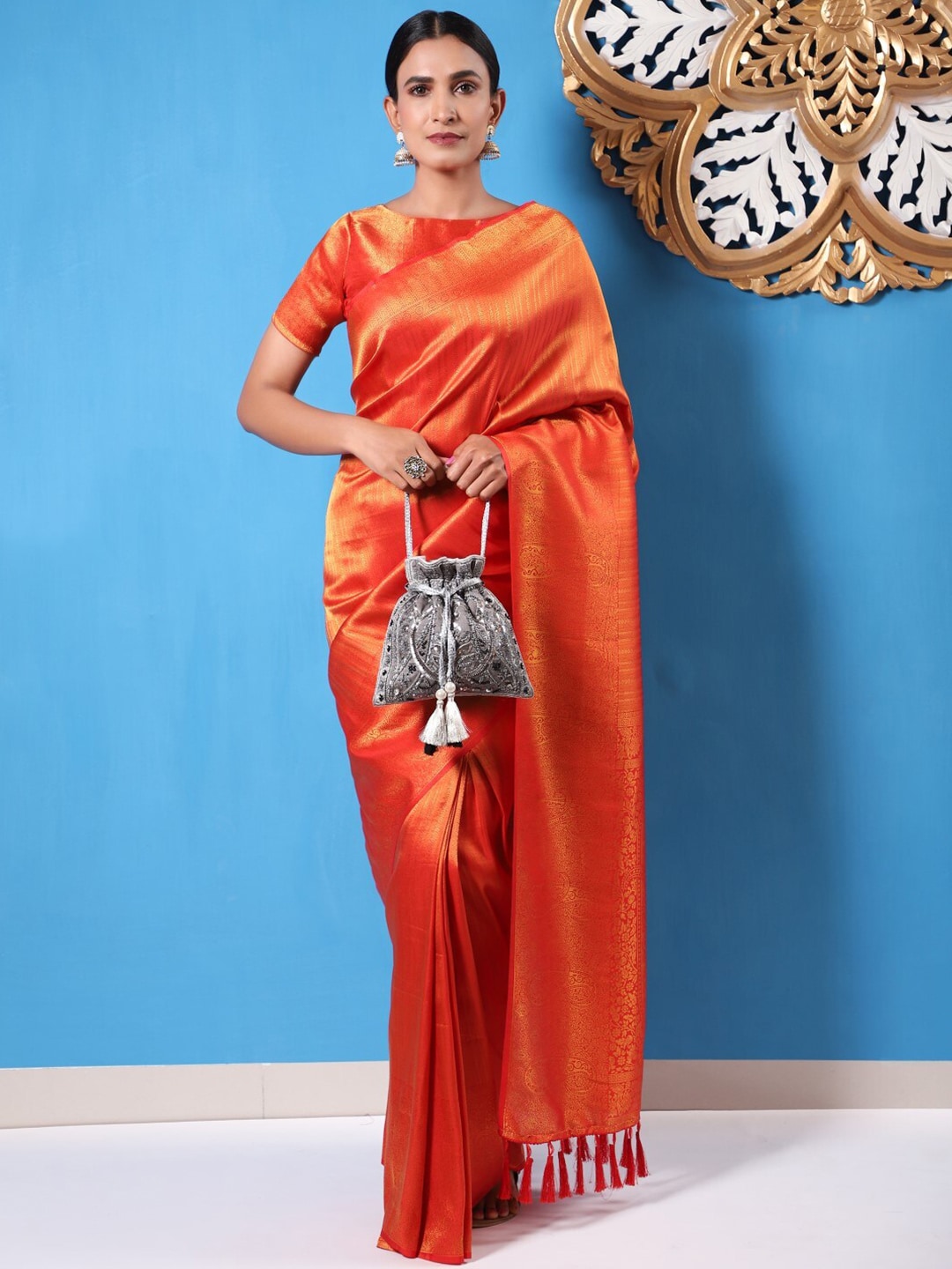 Masq Grey & White Embellished Potli Clutch - Grab2buy