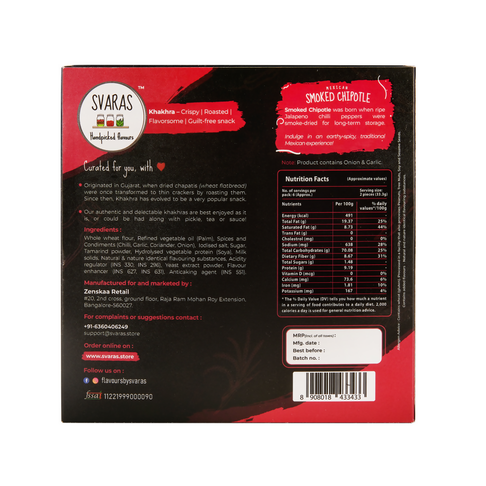 Svaras Mexican Smoked Chipotle Khakhra - Grab2buy