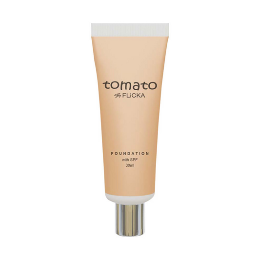 Flicka Cosmetics Tomato Liquid Foundation With Spf Long Lasting Lightweight All Skin Types - Caramel
