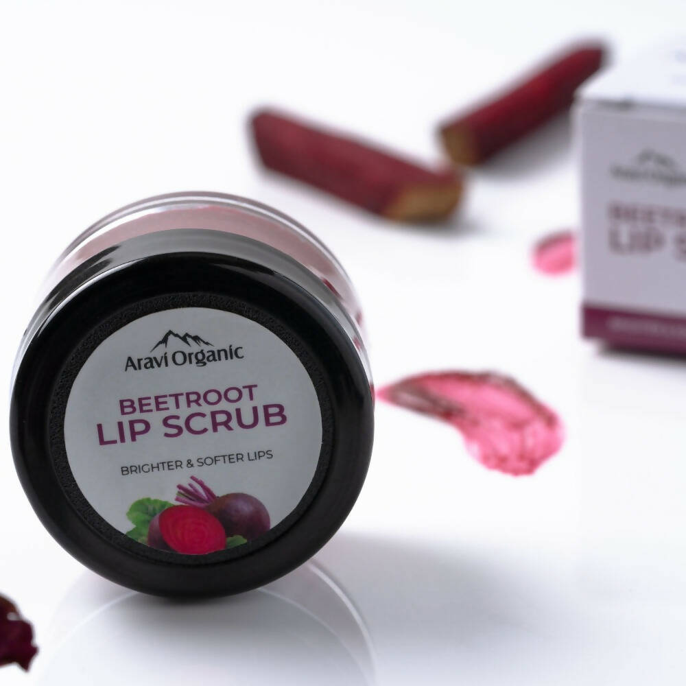 Aravi Organic Beetroot Lip Lightening Scrub Balm - Grab2buy