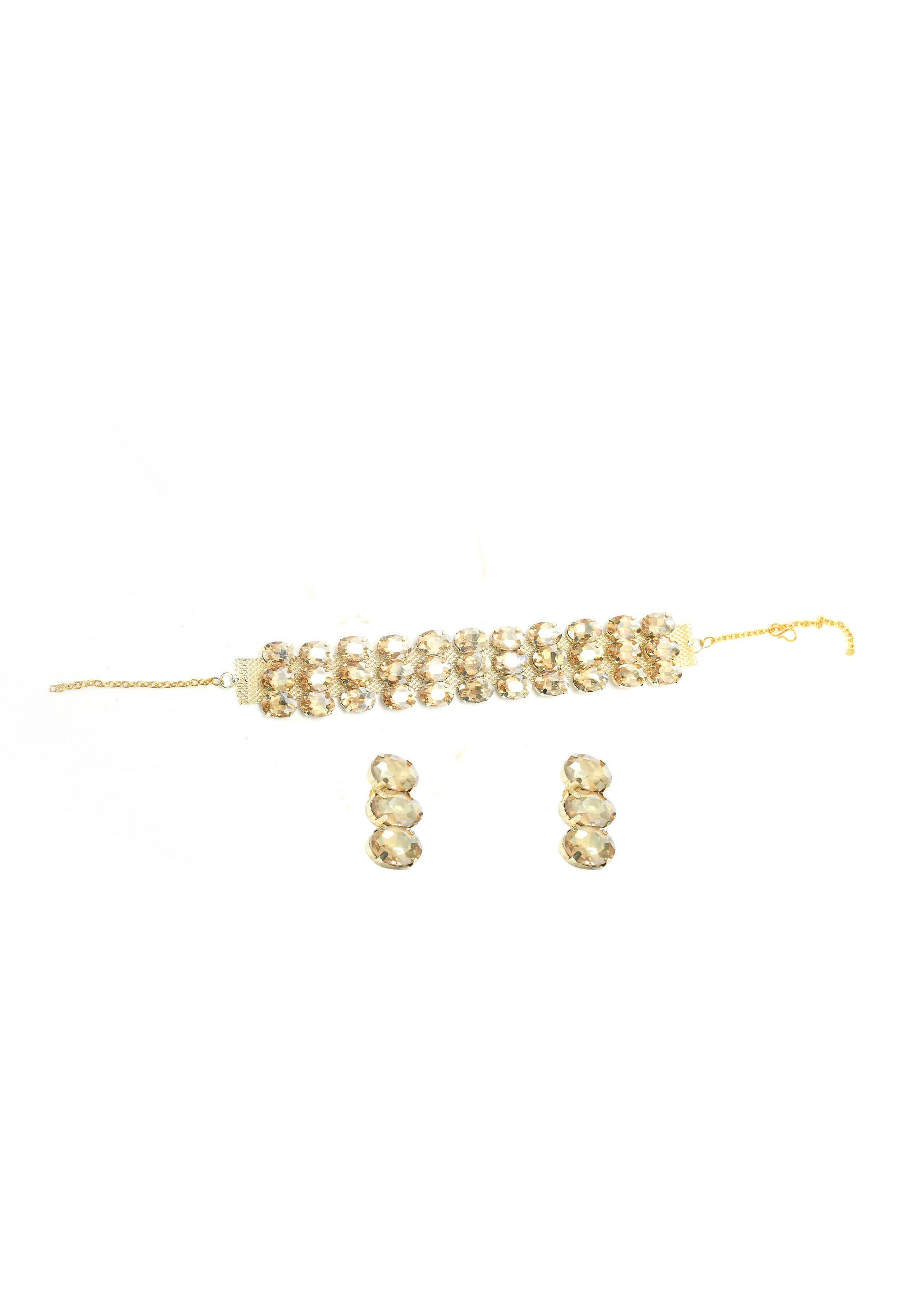 Mominos Fashion Johar Kamal Gold-Plated Finish Stone Choker For Women (Golden) - Grab2buy