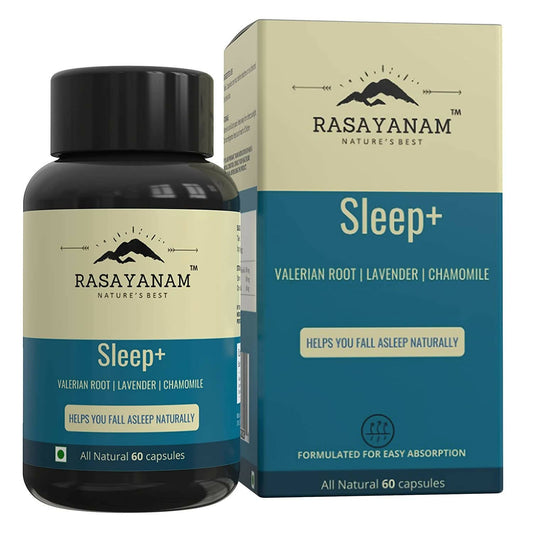 Rasayanam Sleep+ Capsules with Valerian Root, Lavender, Chamomile - Grab2buy