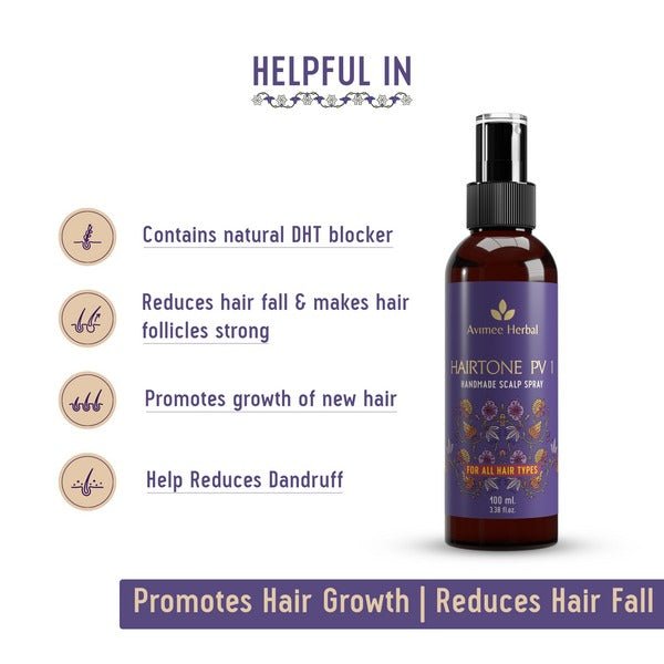 Avimee Herbal Keshpallav Hair Oil & Hairtone PV 1 Scalp Spray Combo - Grab2buy