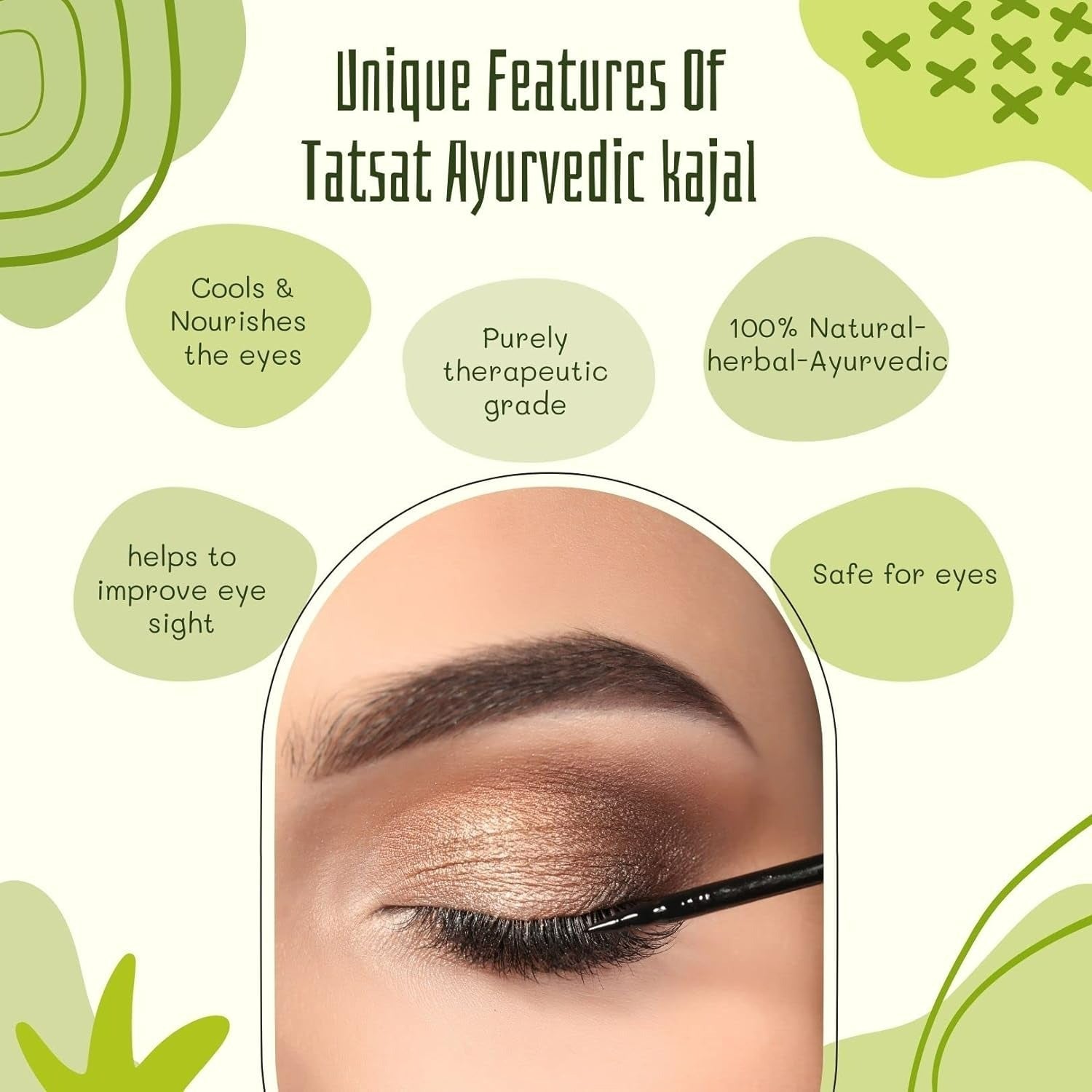 Tatsat 100% Natural Certified Ayurvedic Kajal With Pure Herbs - Distacart