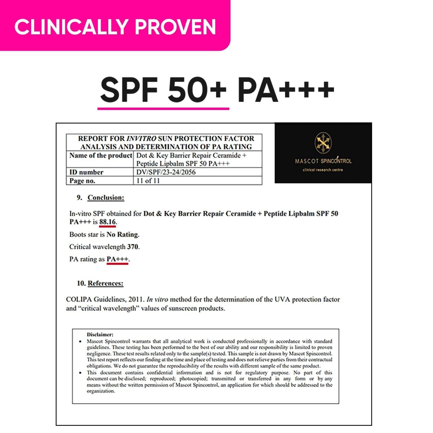 Dot & Key Barrier Repair Ceramide & Peptide SPF 50 Lip Balm - Plush Pink, UVA+UVB - Grab2buy