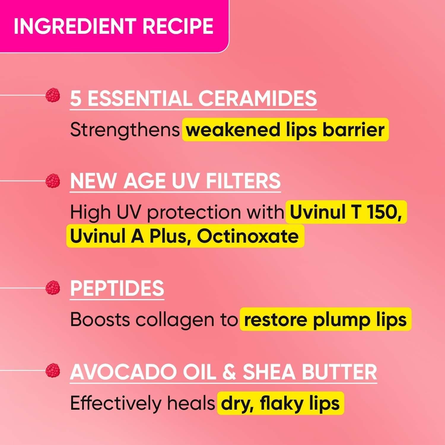 Dot & Key Barrier Repair Ceramide & Peptide SPF 50 Lip Balm - Plush Pink, UVA+UVB - Grab2buy