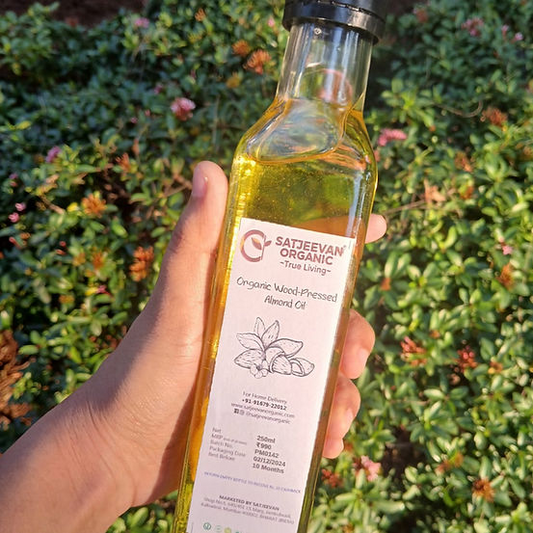 Satjeevan Organic Wood-Pressed Almond Oil Grab2Buy Satjeevan Grab2Buy