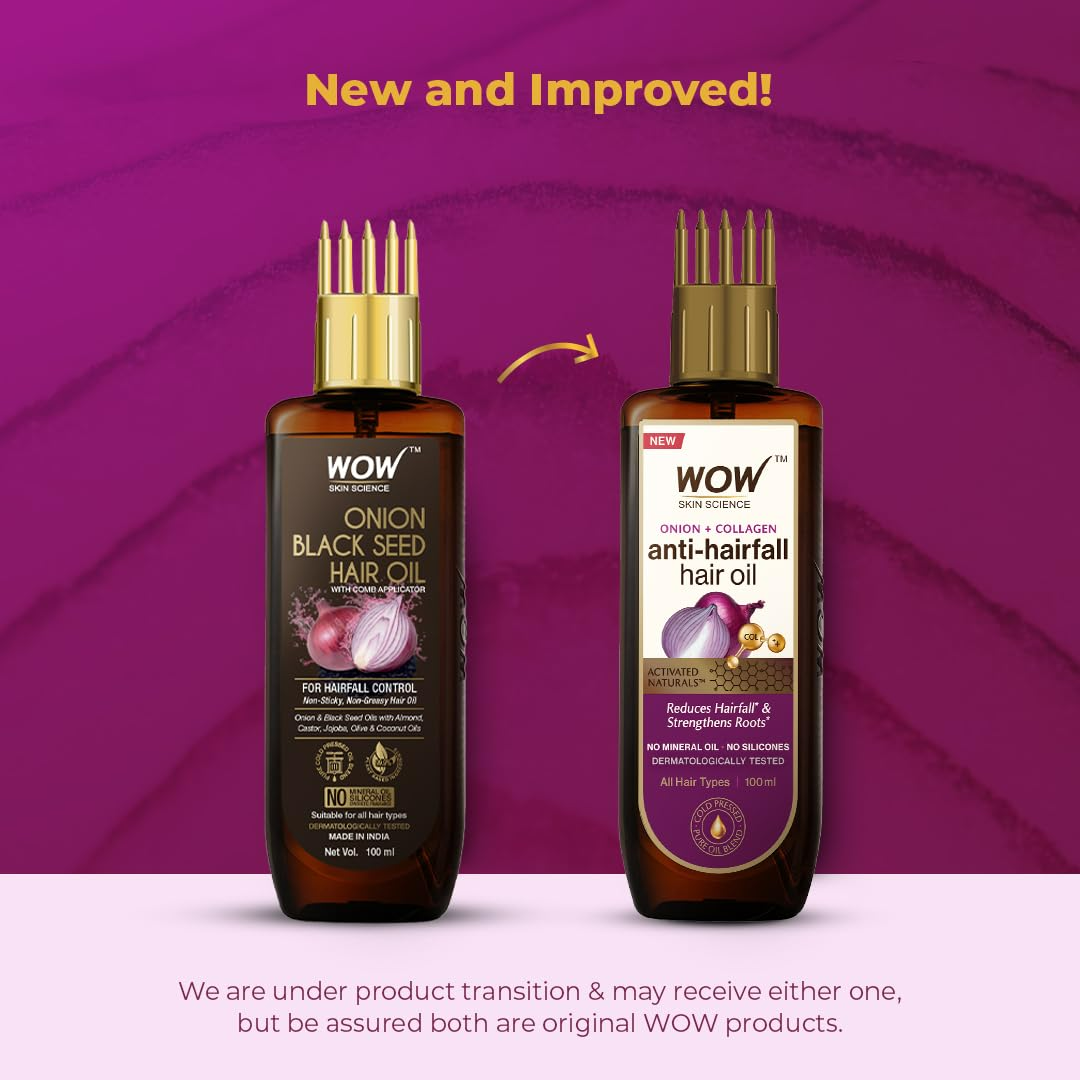 Wow Skin Science Onion & Collagen Anti-Hairfall Hair Oil - Distacart