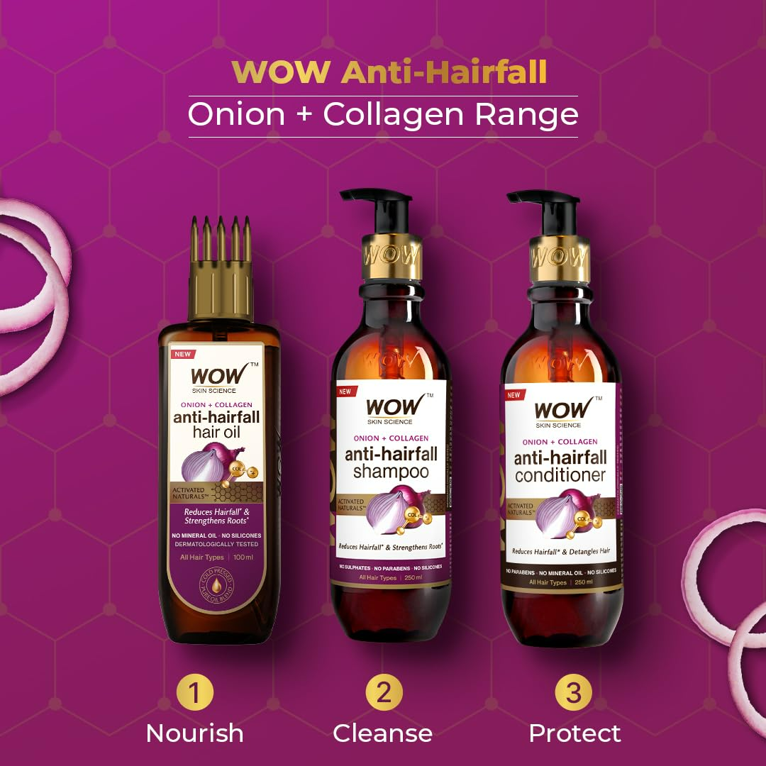 Wow Skin Science Onion & Collagen Anti-Hairfall Hair Oil - Distacart
