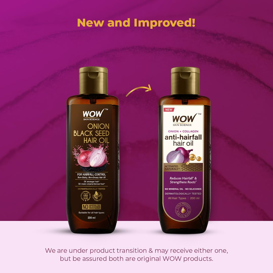 Wow Skin Science Onion & Collagen Anti-Hairfall Hair Oil - Distacart