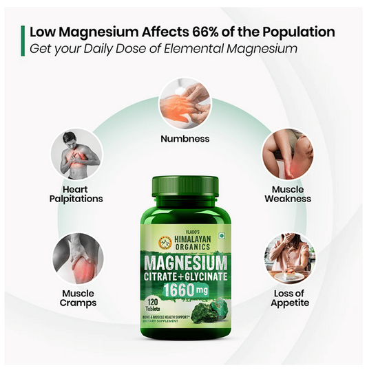 Himalayan Organics Magnesium Citrate+Glycinate Tablets