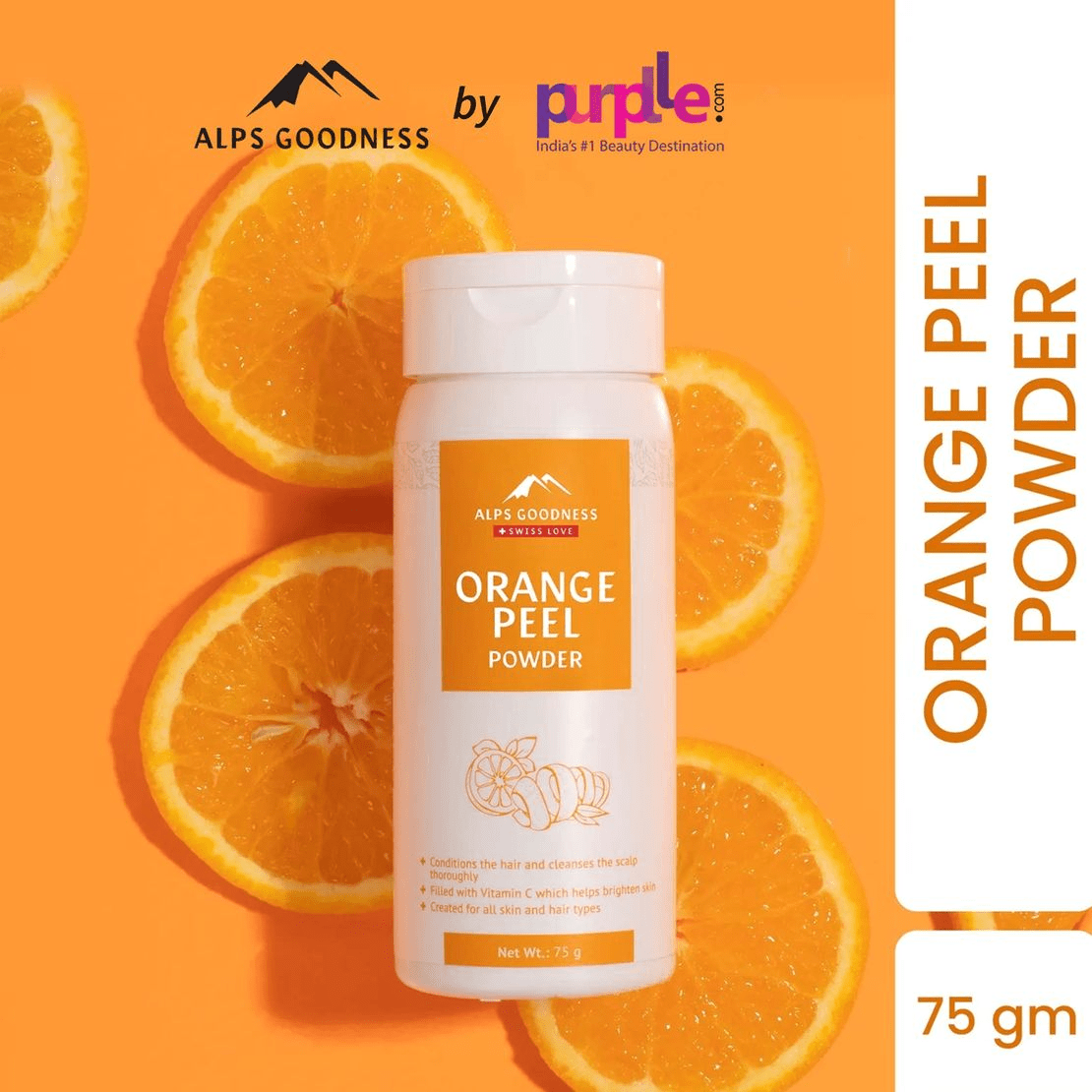 Alps Goodness Orange Peel Powder, for Hair Mask & Face Mask, Nourishes Hair Follicles, Glow Face - Grab2buy
