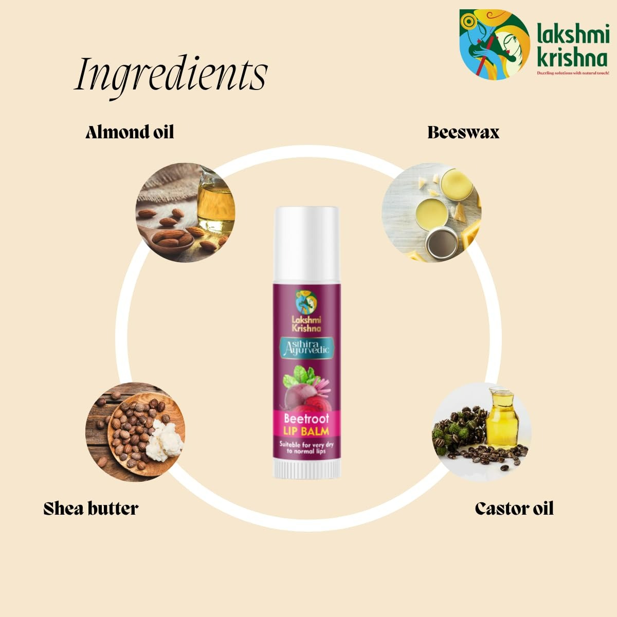 Lakshmi Krishna Naturals Beetroot Lip Balm - Grab2buy