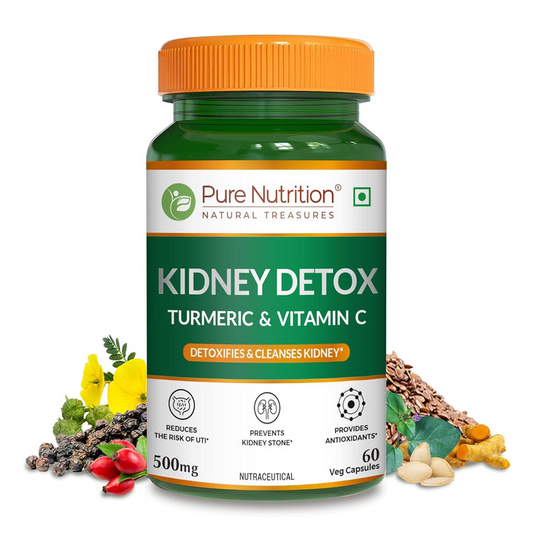 Pure Nutrition Kidney Detox with Turmeric & Vitamin C Veg Capsules | Grab2Buy