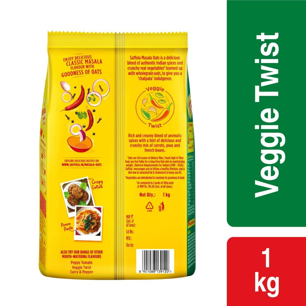 Saffola Masala Oats Veggie Twist - Grab2buy