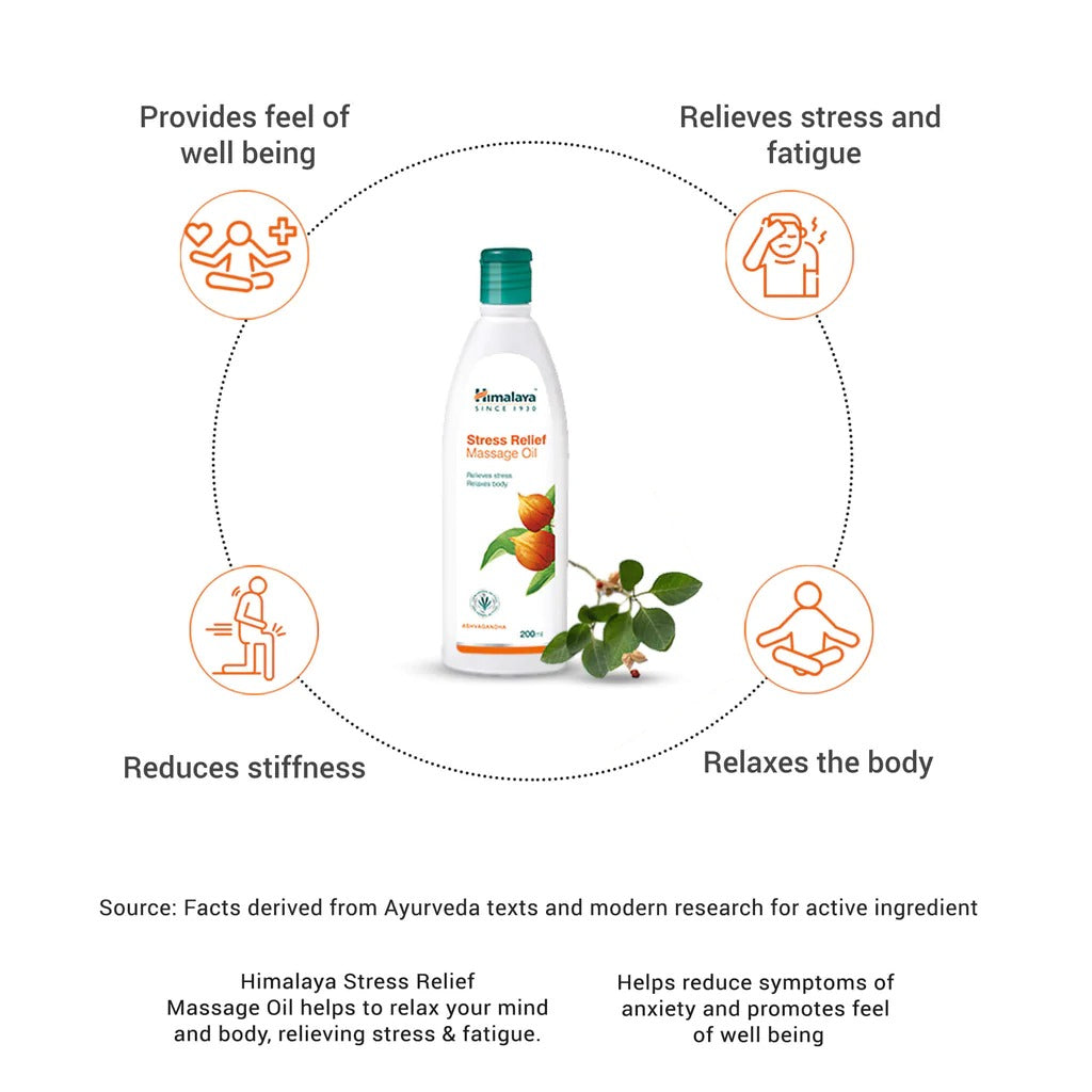 Himalaya Stress Relief Massage Oil (200 ml) - Grab2buy