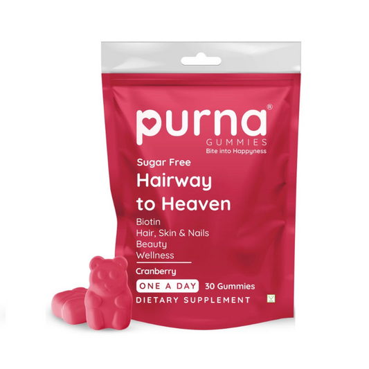 Purna Gummies Hair Biotin Cranberry Sugar Free Gummies with Vitamin B12 for Hair & Nail Grab2Buy Purna Grab2Buy