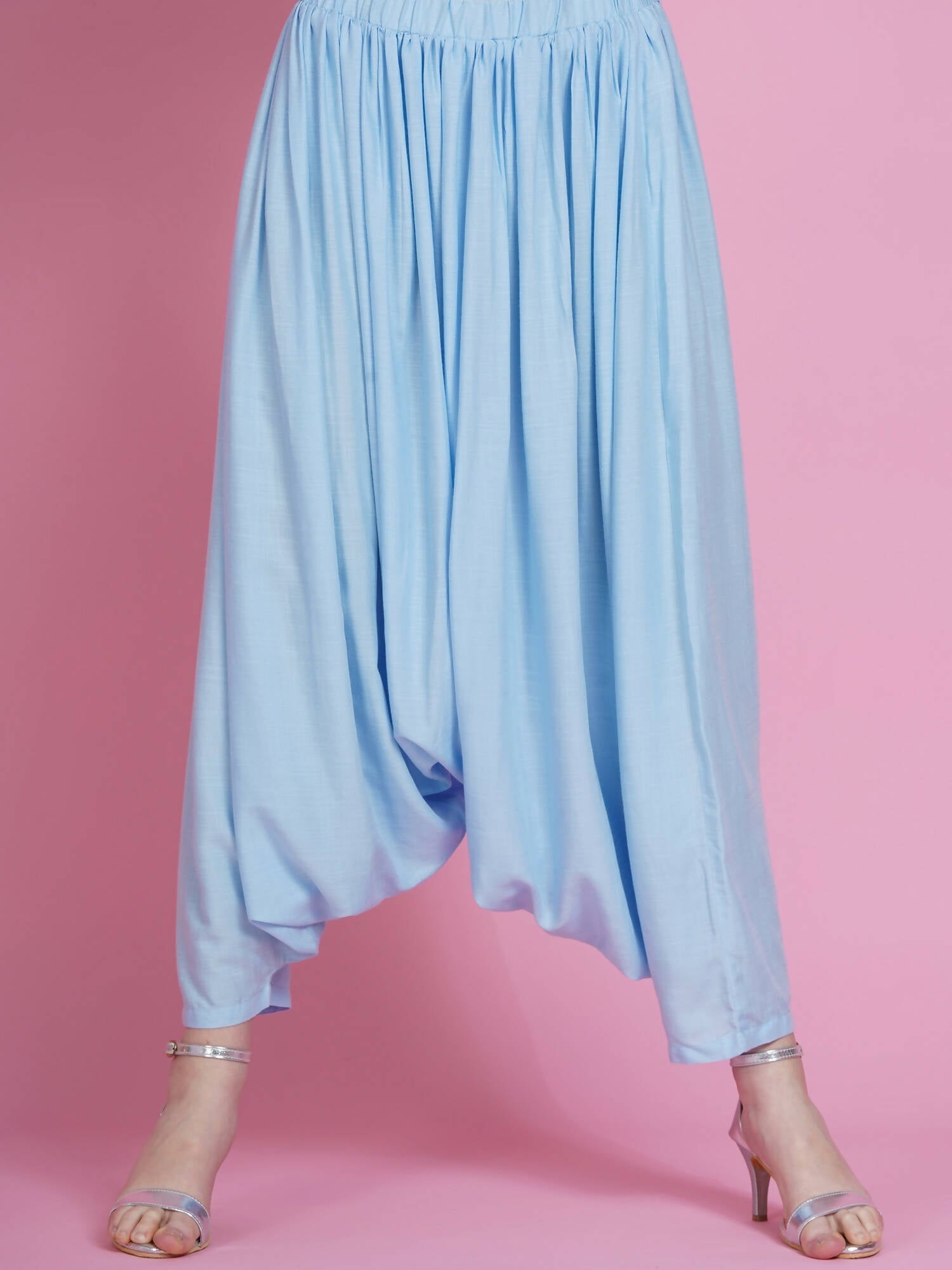 Women Republic Powder Blue Hand Embellished Kurta With Harem Pants - Grab2buy