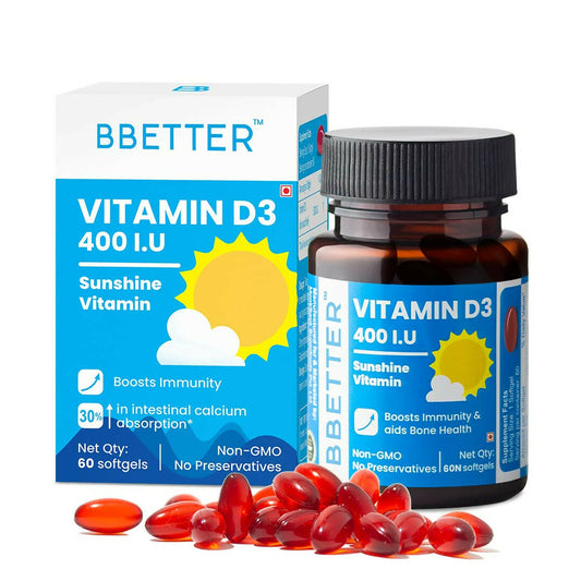 BBETTER Vitamin D3 400 IU Capsules - Grab2buy