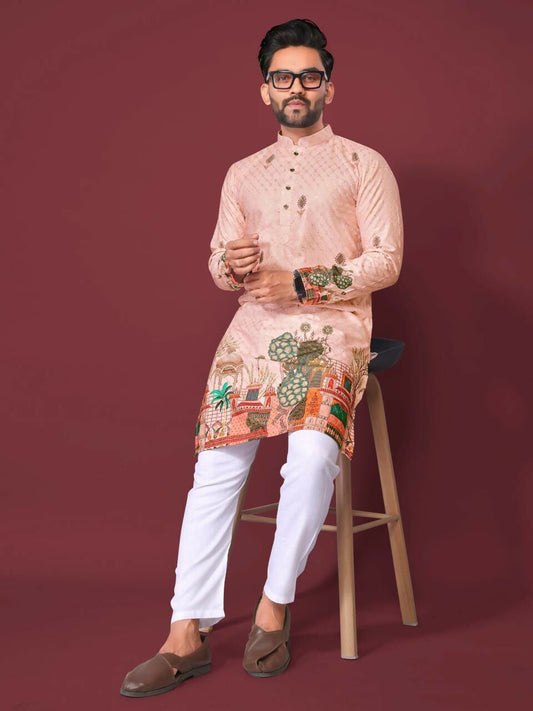 Anaita Light Pink Multicolour Kurta