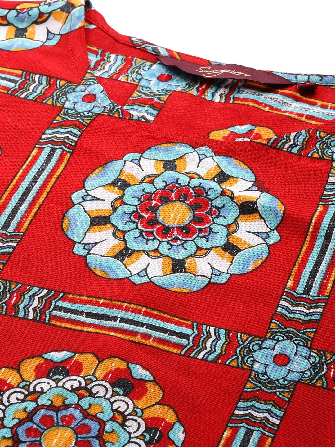 Sangria Women Ethnic Motifs Printed Kurta with Trousers - Grab2buy