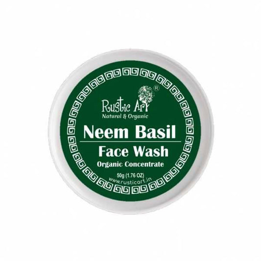 Rustic Art Neem Basil Face Wash Organic Concentrate - Grab2buy