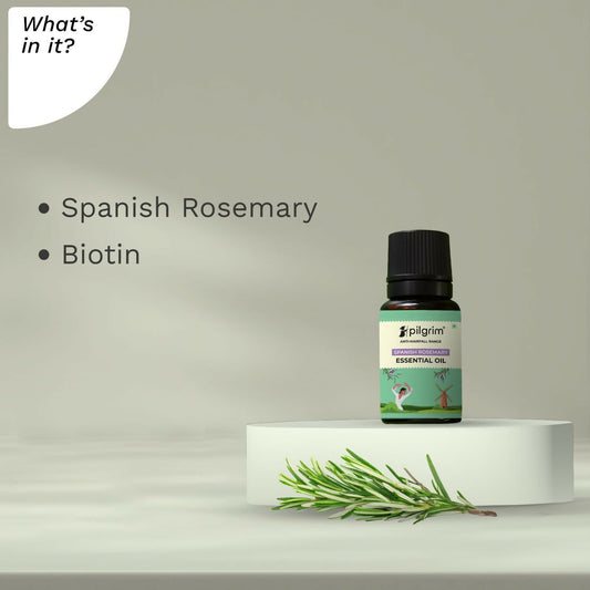 Pilgrim Spanish Rosemary Essential Oil For Hair Growth, Hair Fall Control & Hair Strengthening - Grab2buy