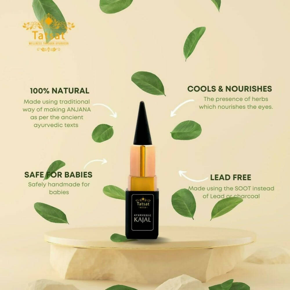 Tatsat 100% Natural Certified Ayurvedic Kajal With Pure Herbs - Distacart