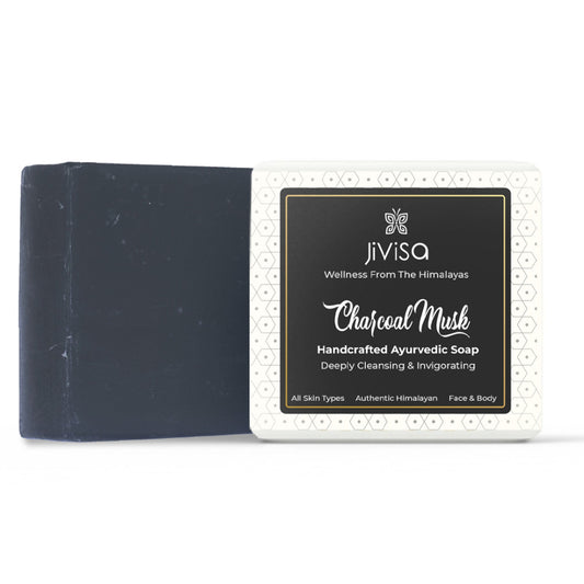 JiViSa Charcoal Musk Handcraft Ayurvedic Soap