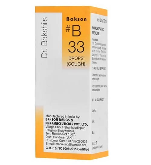 Bakson's Homeopathy B33 Drops Grab2Buy Bakson's Grab2Buy