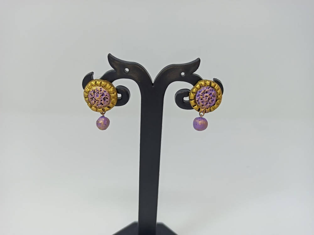 Terracotta Button Studs