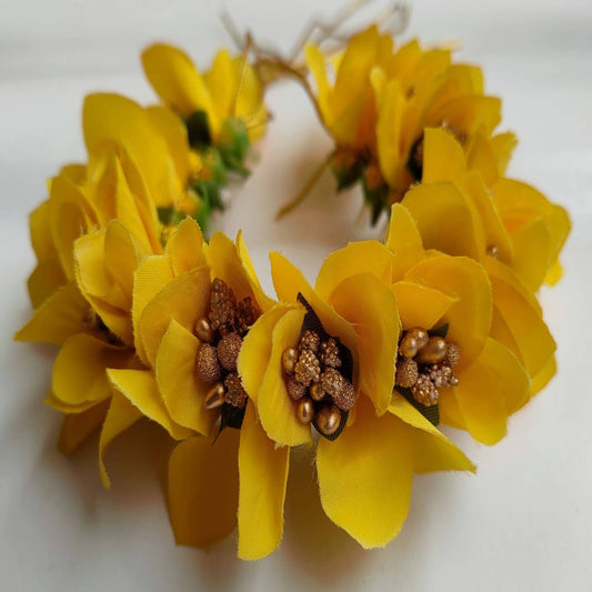 Yellow Orchids Gajra Grab2Buy Mokshi Collections Grab2Buy