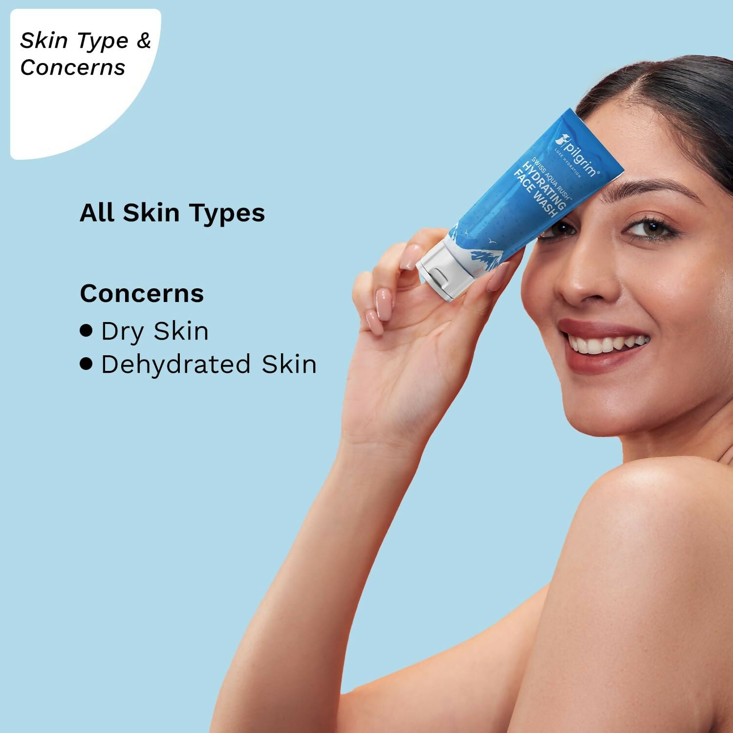 Pilgrim Swiss Aqua Rush Hydrating Face Wash, Refreshes Skin & Restores Hydration - Grab2buy