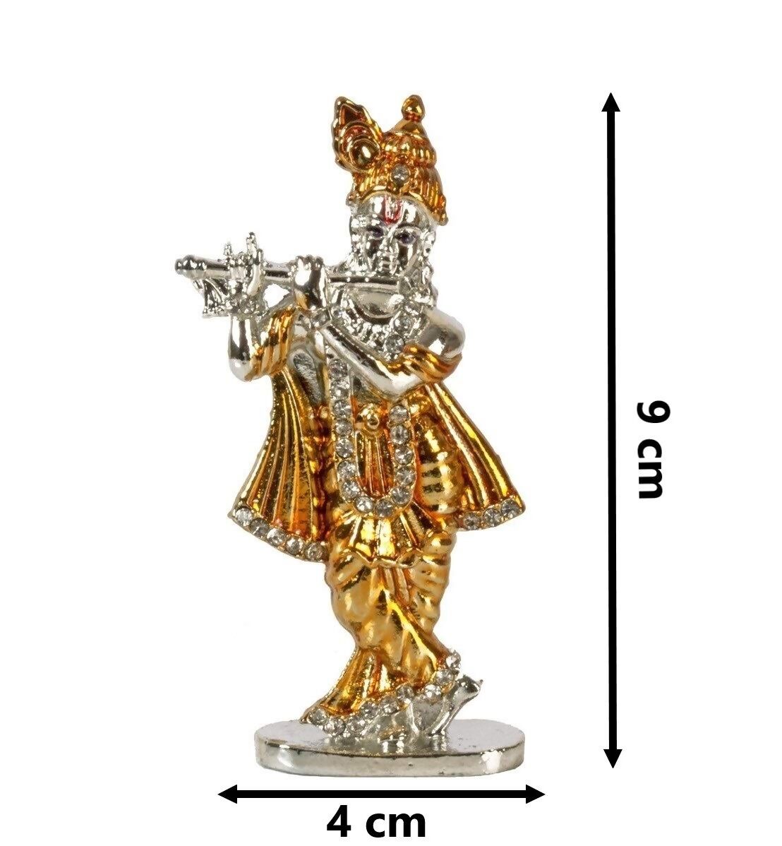 Relicon Lord Krishna Idol Silver Gold Metal Statue - Grab2buy