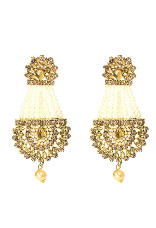 Mominos Fashion Johar Kamal Earrings With Kundan & Pearls Work - Grab2buy