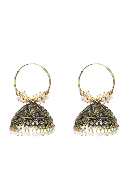 Mominos Fashion Johar Kamal Latest Designer Golden Color Jhumkas - Distacart