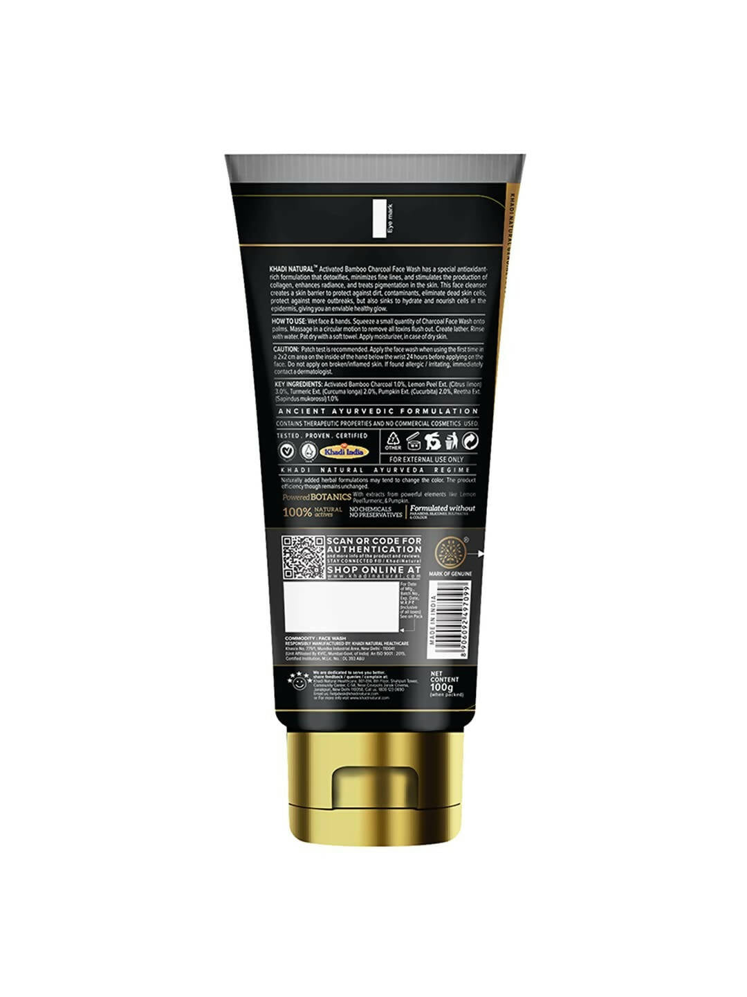 Khadi Natural Activated Bamboo Charcoal Face Wash - Grab2buy