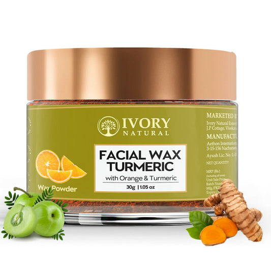 Ivory Natural Facial Wax Powder With Turmeric - Natural Facial Hair Removal Wax For Instant Skin Brightening | Swadesiicart