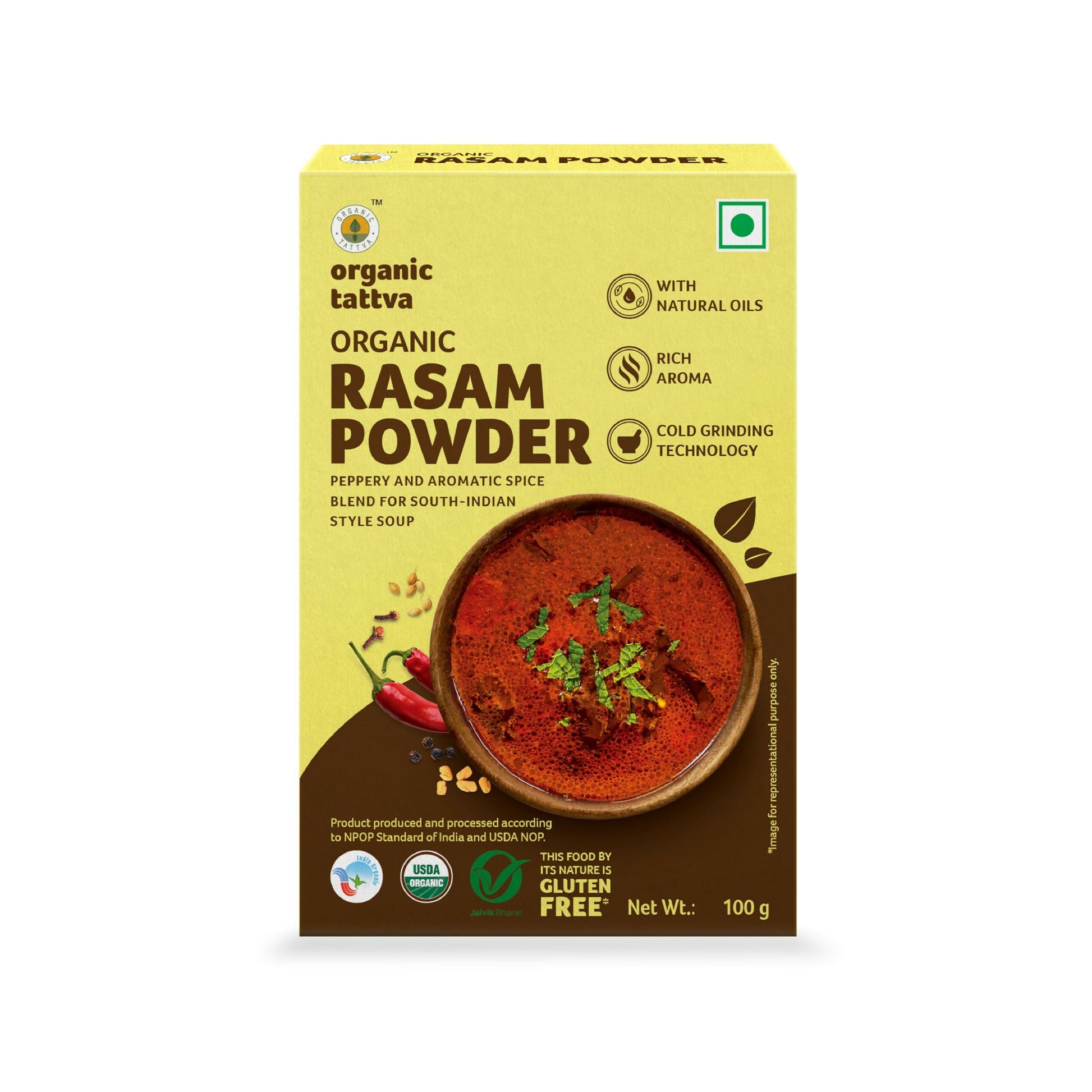 Organic Tattva South-Indian Masala Combo (100 Gm Each)- Sambar Powder, Rasam and Biryani Masala - Grab2buy