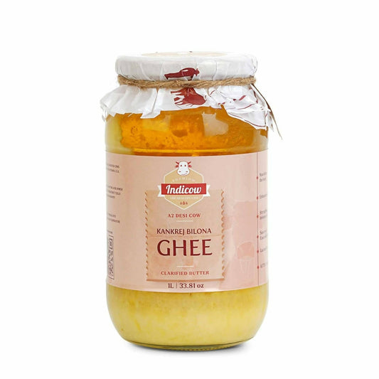 Indicow Foods Kankrej Bilona A2 Cow Ghee | 100% Desi Cow Ghee | Premium A2 Desi Ghee | Cultured Cow Pure Ghee | Grab2Buy